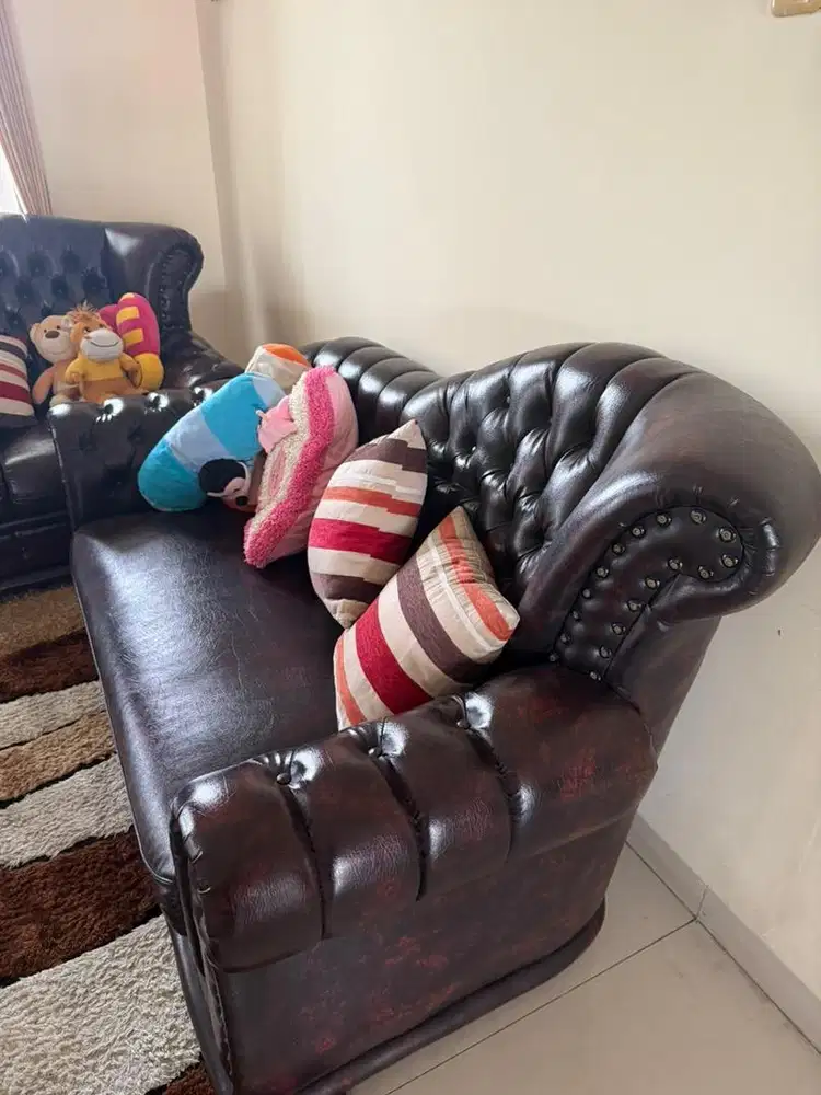 KURSI SOFA MODEL KLASIK MAHONI MASIH MULUS