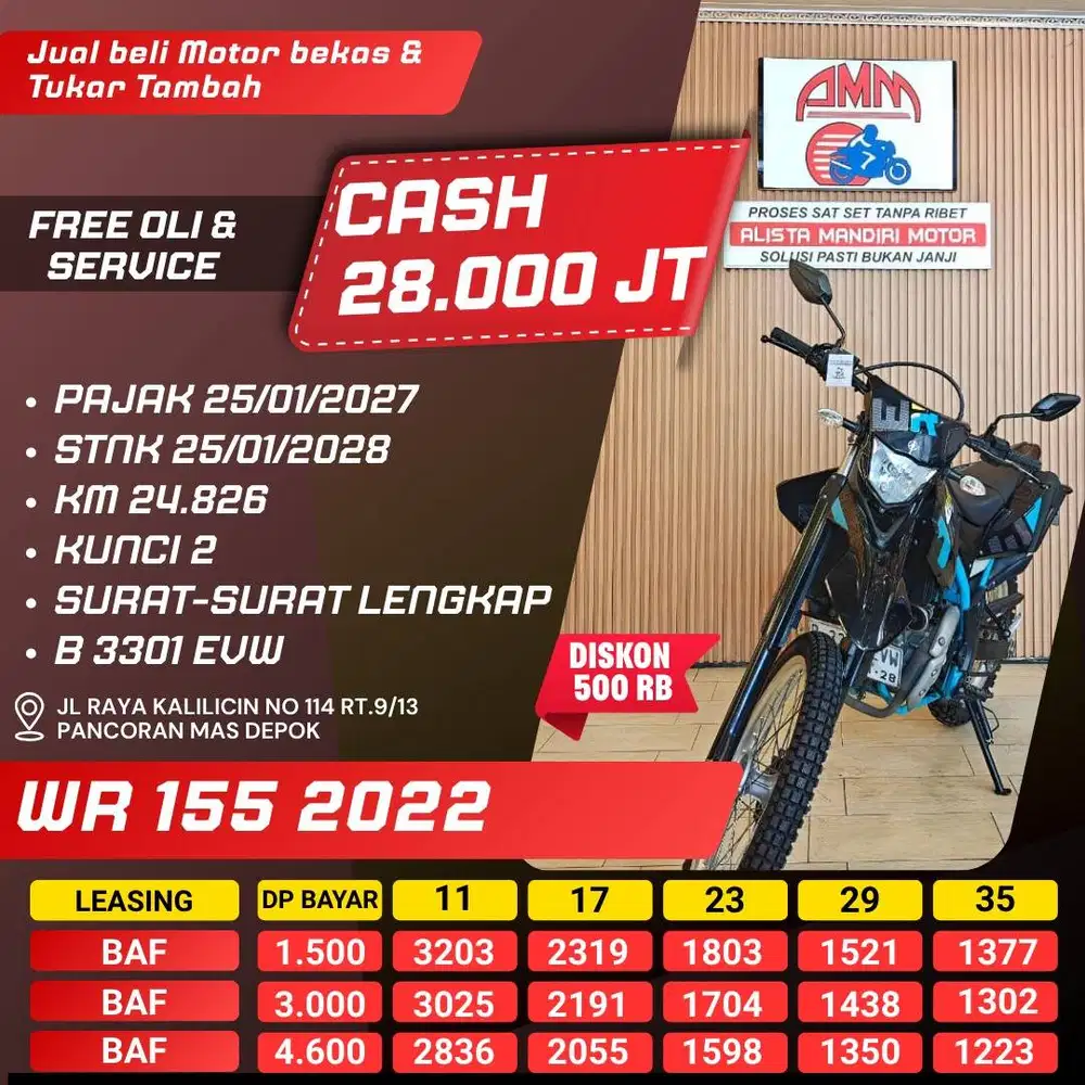 KREDIT DP 1JTAN WR 155 TH 2022 BISA CASH/TRADE IN/PAKAI CC/PAYLATER