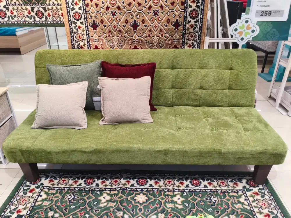 Gwinston Sofa Bed Fabric Hijau — Nyaman & Multifungsi untuk Ramadhan