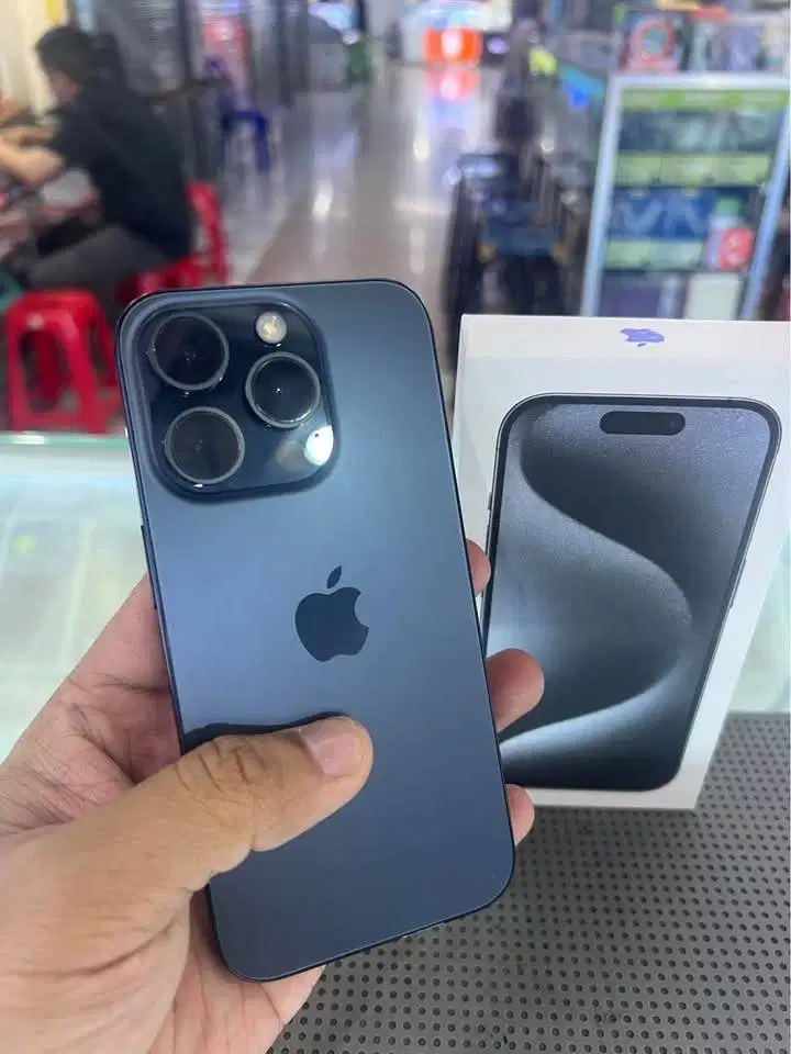 Iphone 15 PRO 128 GB IBOX (Blue Titanium) Mulus Fullset Jossjiss