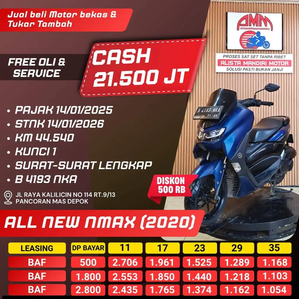 ALL NEW NMAX 2020 DP 500 CASH KREDIVO INDODANA SPAYLATER GOPAY ALISTA