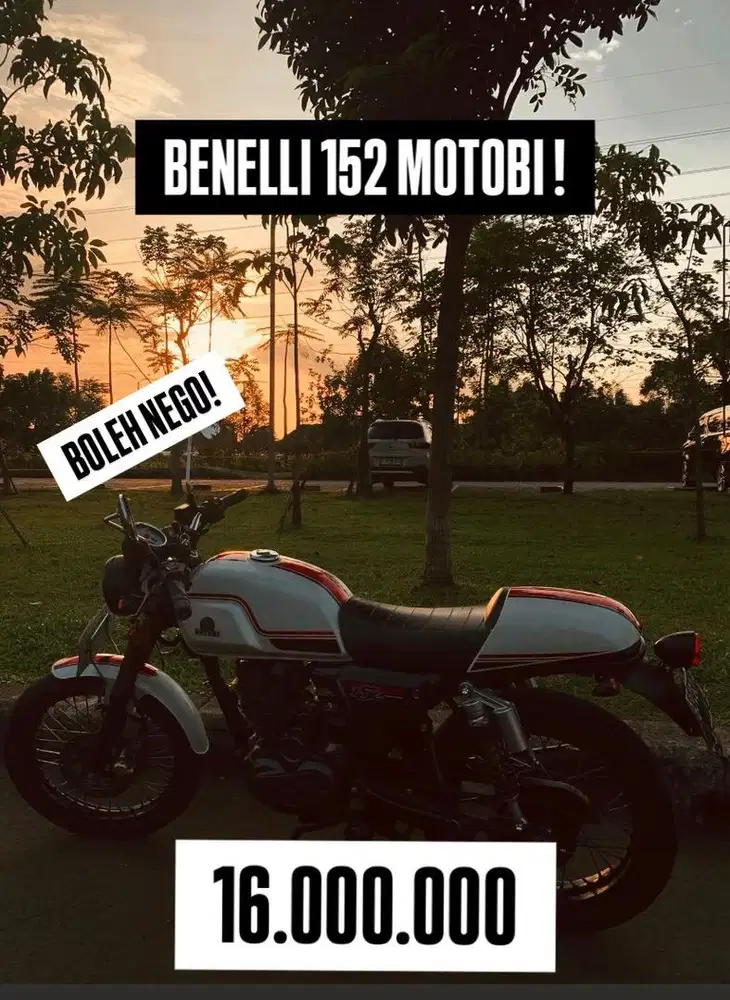 BENNELI 152 MOTOBI 200cc White/Putih - 2021 motor retro klasik -