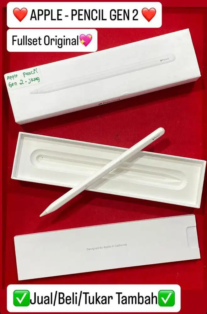 Apple Pencil Gen 2 Fullset Original