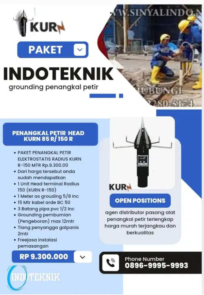 Ahli jasa pasang penangkal petir dan grounding mesin
