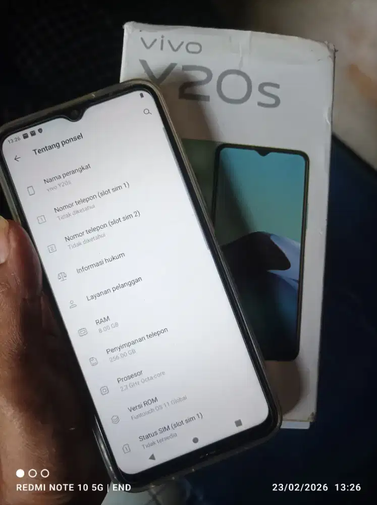 vivo y20s ram 8/256gb