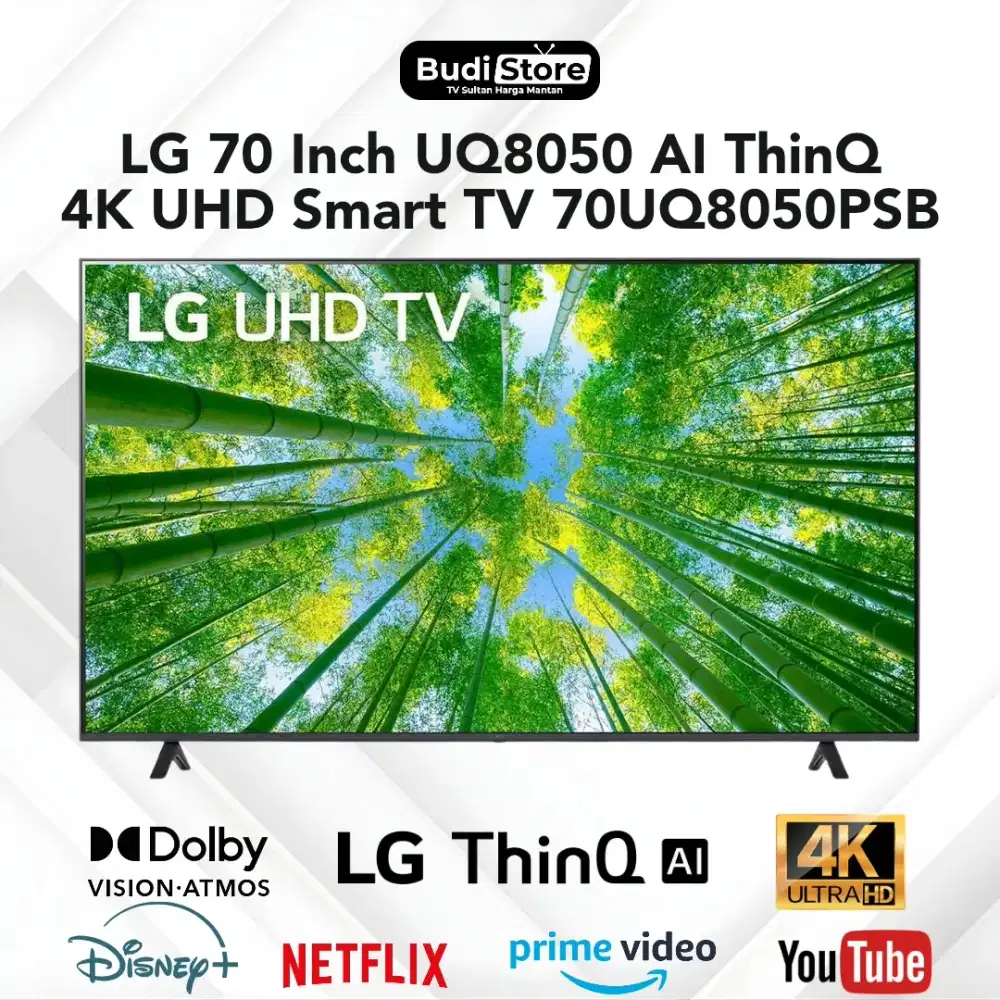 LG 70 Inch UQ8050 UHD 4K AI ThinQ Smart TV 55UQ8050PSB