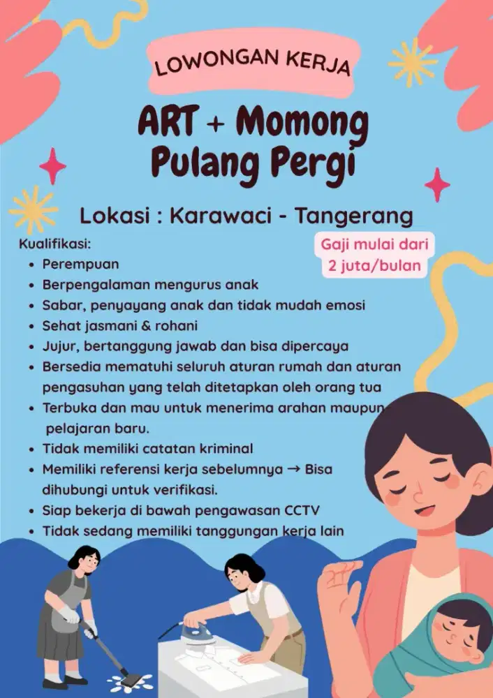 Lowongan Kerja ART + Momong Pulang Pergi