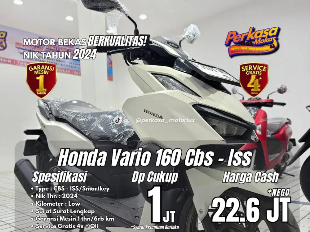 VARIO 160 CBS ISS 2024 BERGARANSI MESIN 1 THN