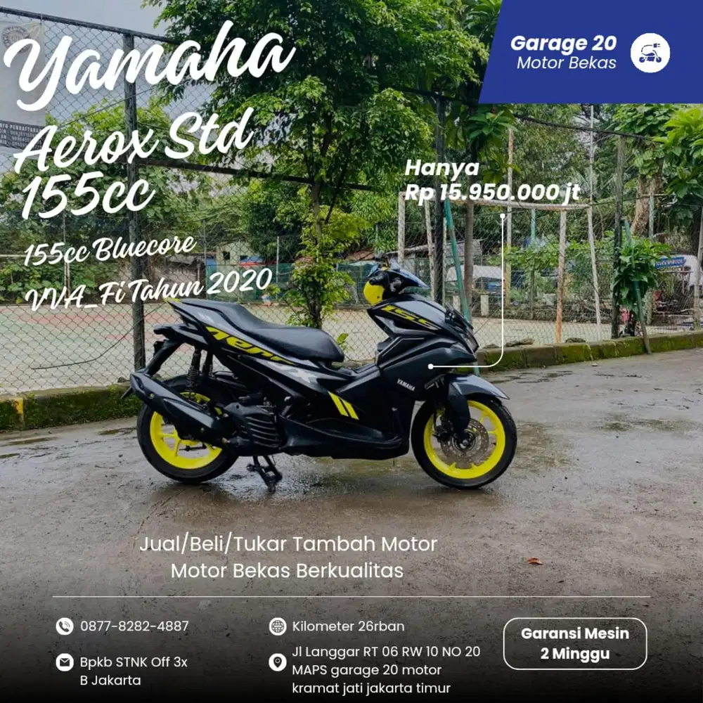 Yamaha Aerox Old 155cc Blurcore VVA_Fi Tahun 2020