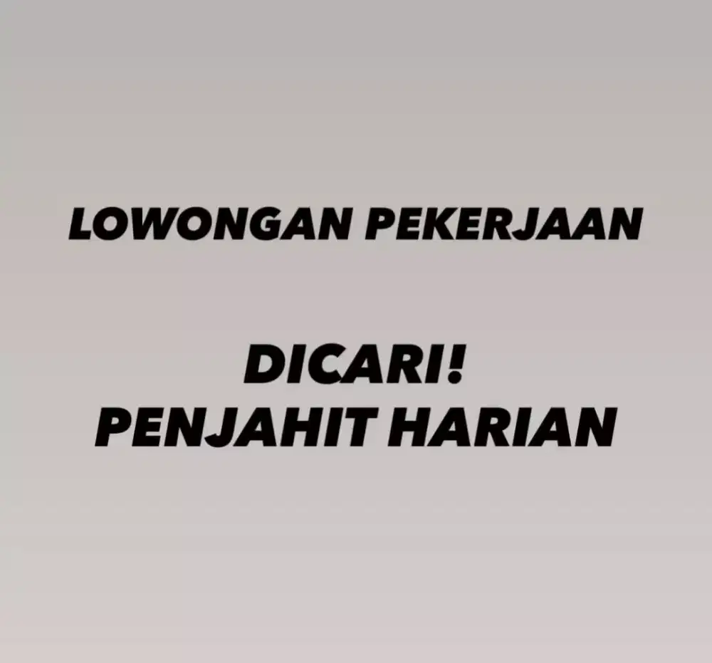 PENJAHIT HARIAN