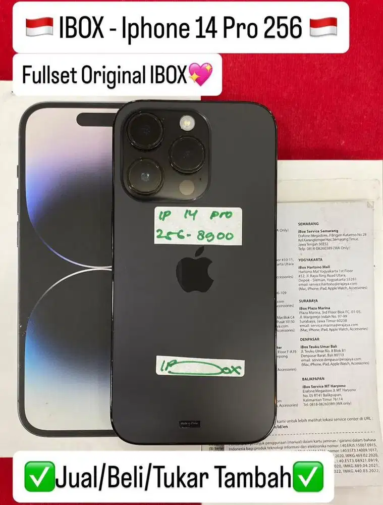 Iphone 14 Pro 256 Gb Space Black Resmi ibox