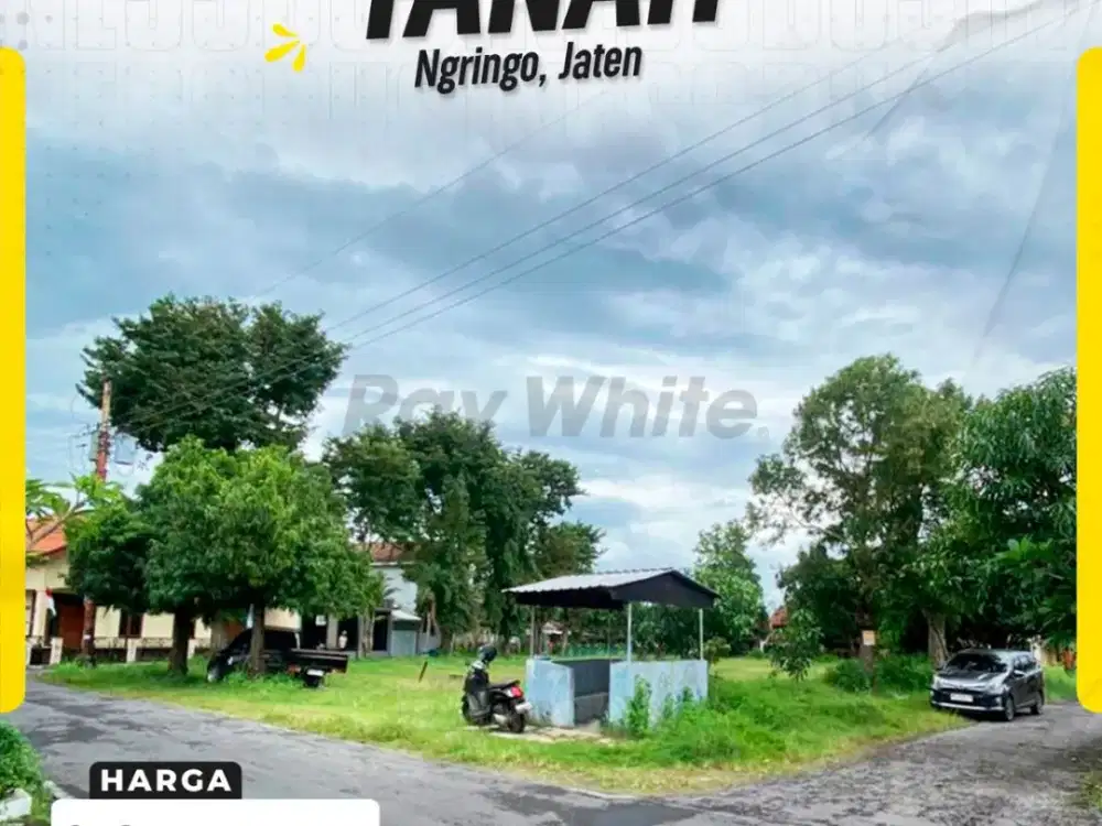 Dijual Tanah Hamparan Luas Tiga Muka Dikelilingi Jalan di Ngringo Jaten Rp.2,800,000,000