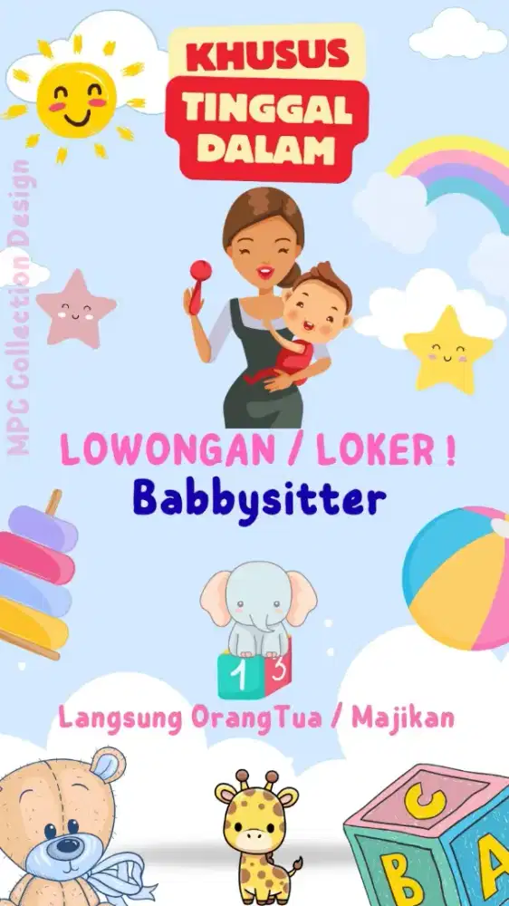 Loker Dibutuhkan babysitter baby sitter