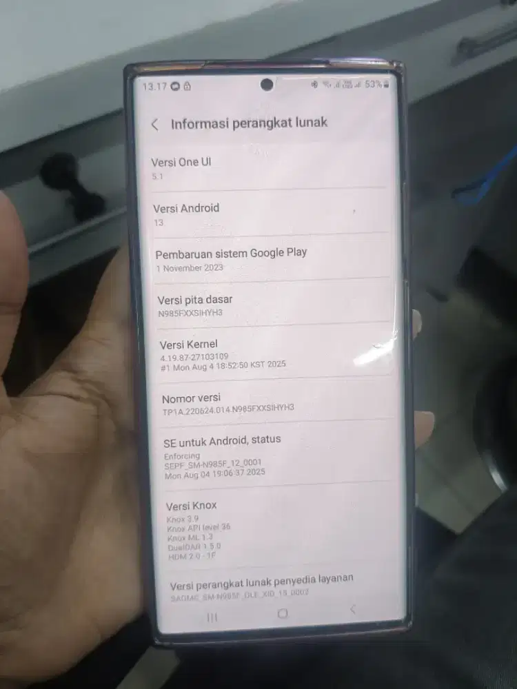 Samsung note 20 ultra ram 8/256 gb 5g lengkap pakaian sendiri