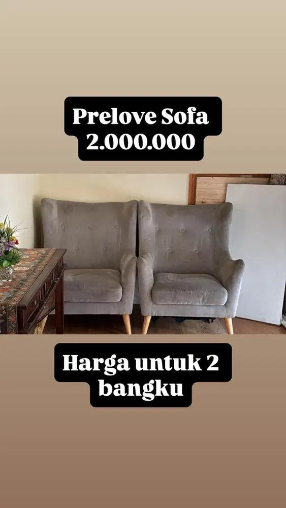 Prelove Sofa single 2 buah