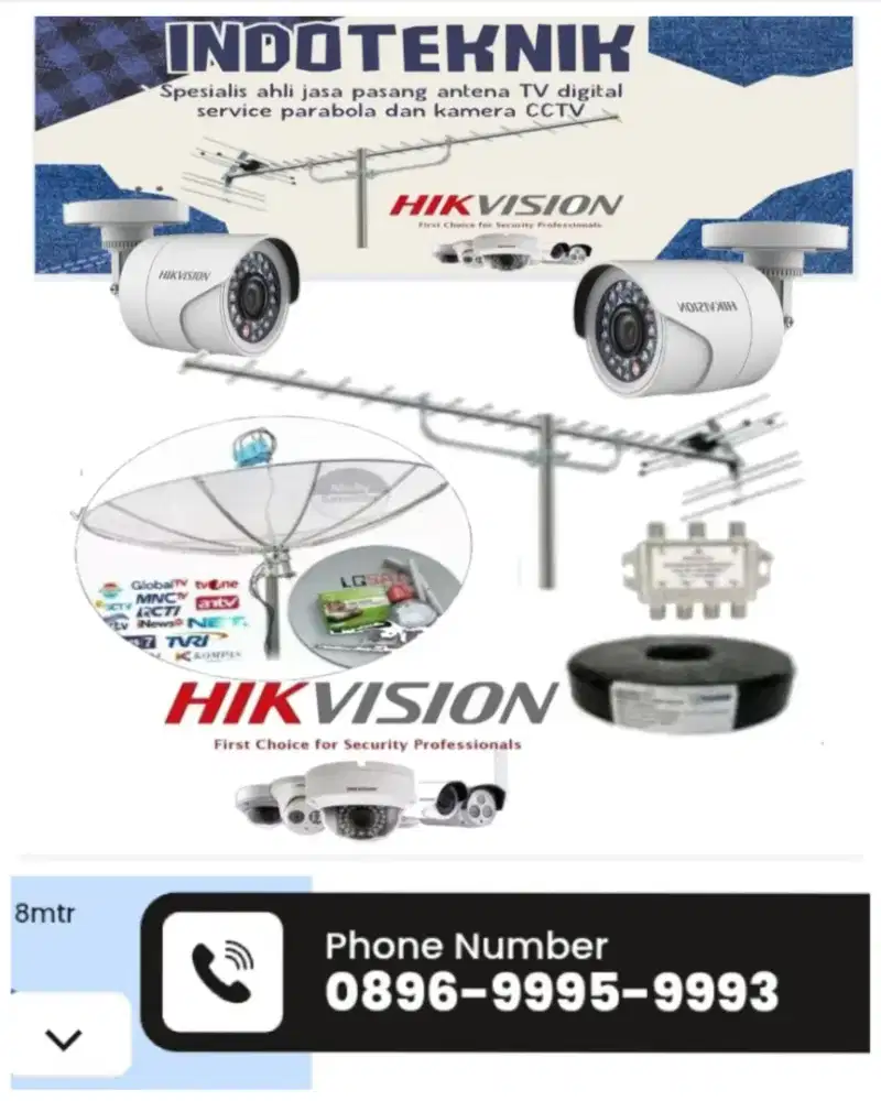 Ahli jasa pasang antena TV digital service parabola dan camera CCTV