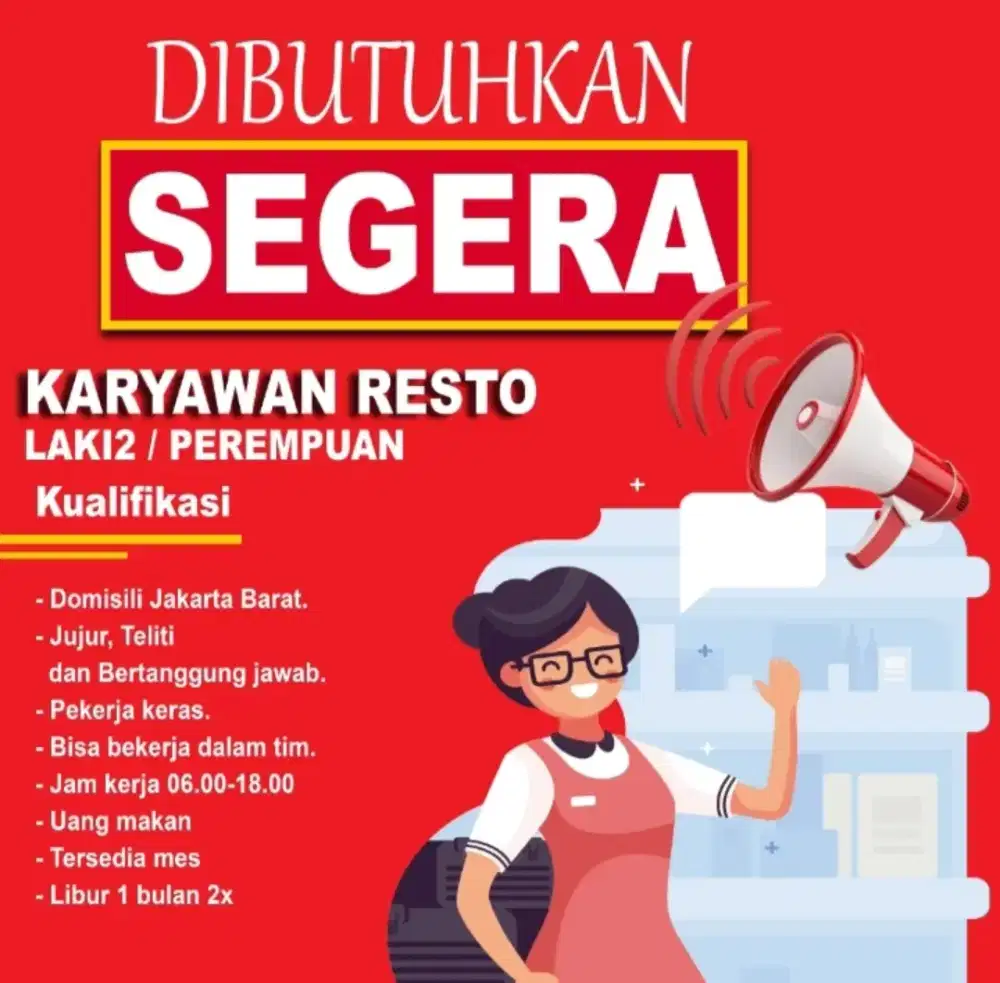 DIBUTUHKAN SEGERA STAF