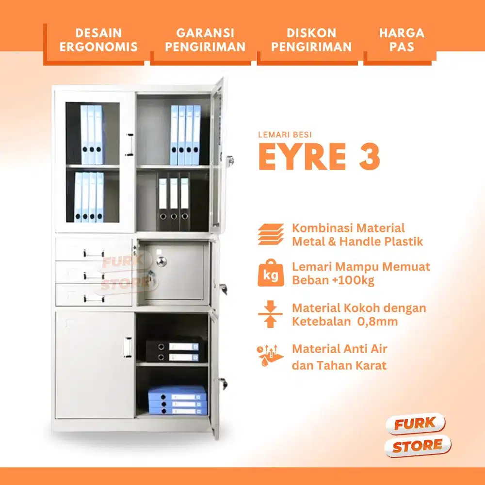 Lemari Arsip Kantor Tipe EYRE 03 - Lemari File Besi | Lemari Besi