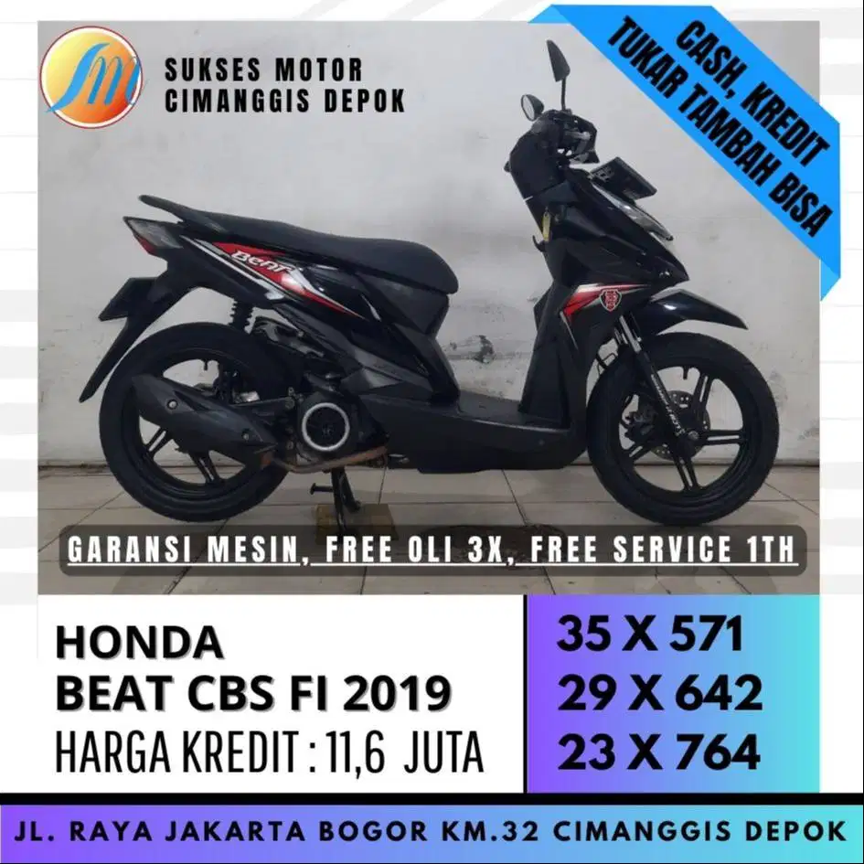HONDA BEAT CBS FI 2019 CASH KREDIT CC CASHBACK UP TO 700 FREE OLI