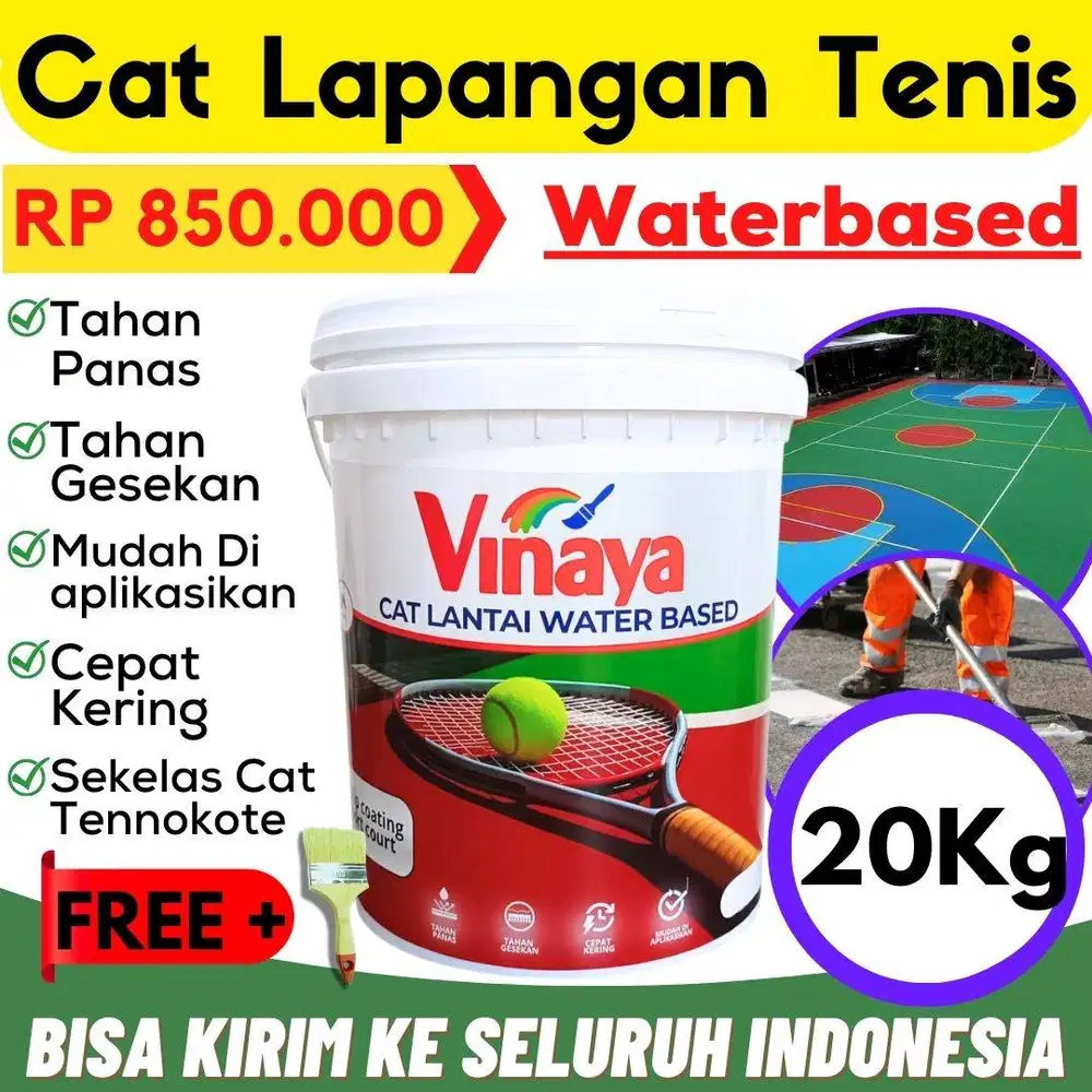 Cat Lapangan Tenis 20 Kg Waterbase Anti Slip & Tahan Cuaca Jakarta