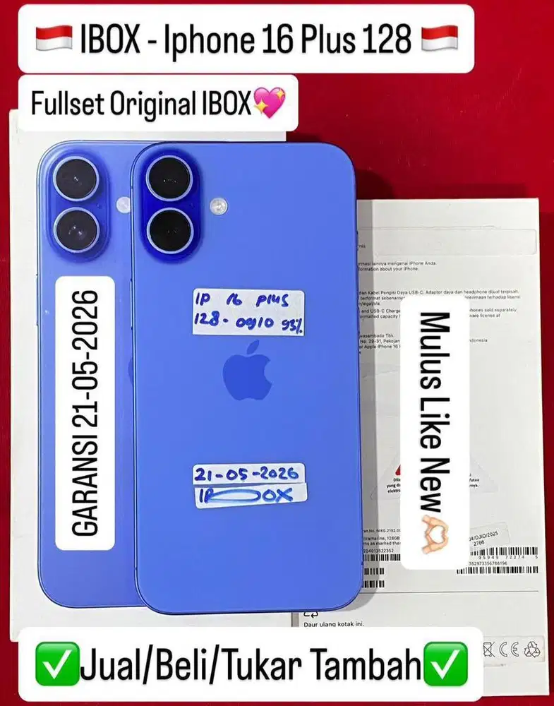 Iphone 16 Plus 128 Ultramarine GARANSI IBOX