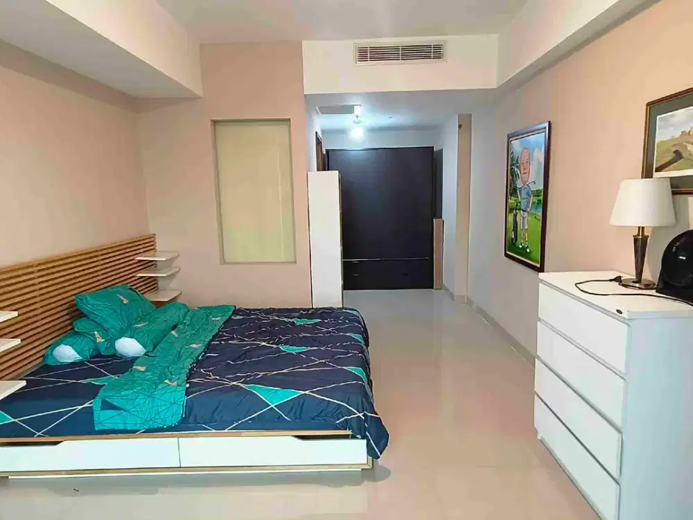 Apartemen U Residence 1, 1 bedroom dan 1 ruang tamu full furnish, view golf , sewa perbulan
