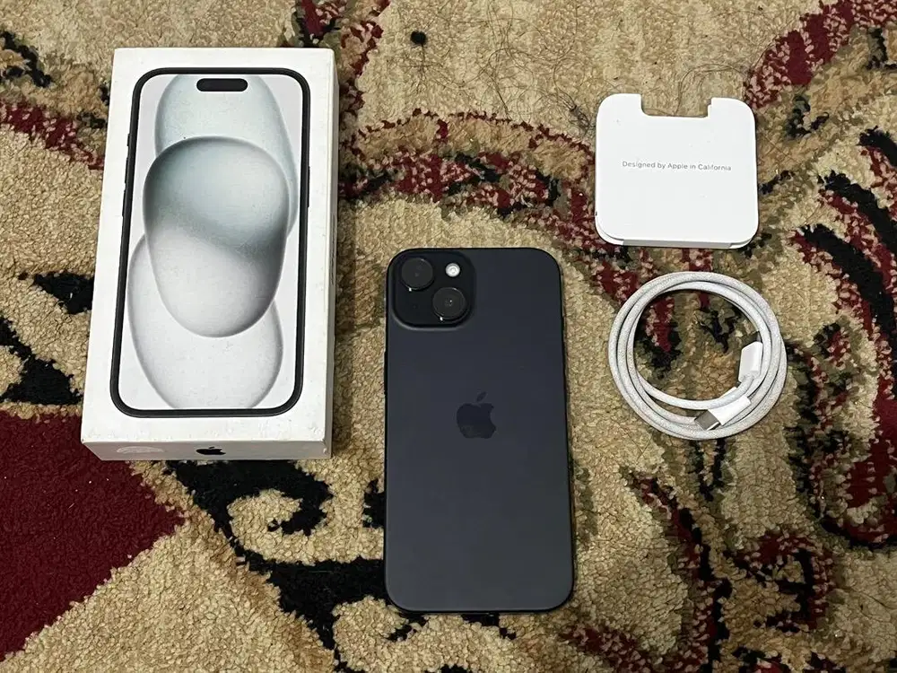 iPhone 15 128Gb Black Ex iBox Fullset Original Mulus No Minus