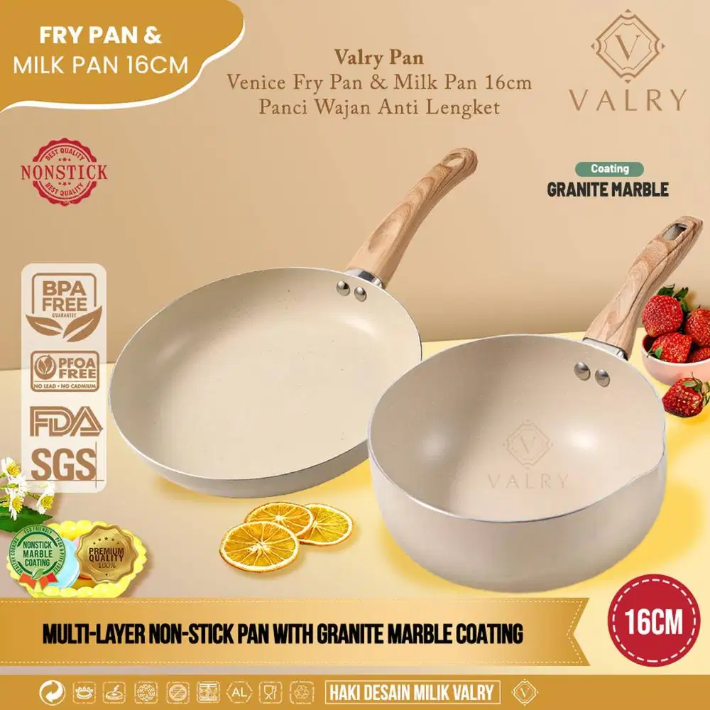 Valry Panci Venice 2in1 wajan set sauce pan 16cm frypan 16cm