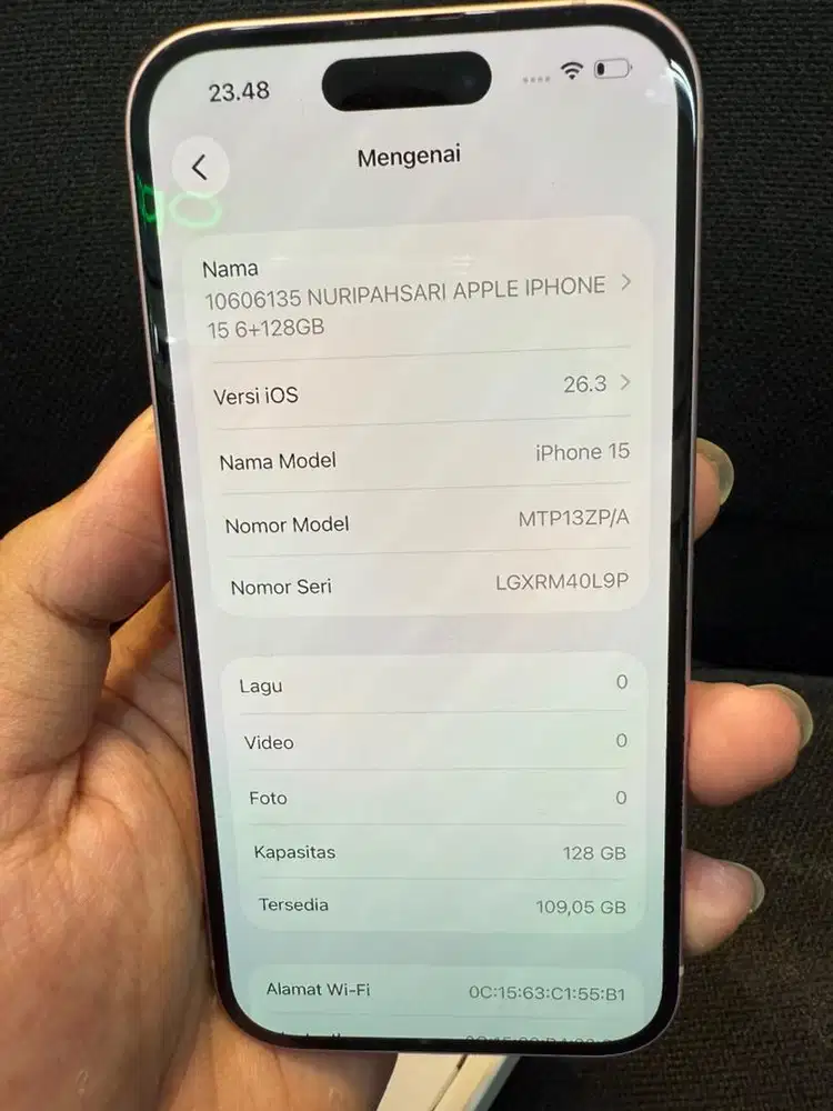 Iphone 15 128 inter beacukai unit mdm