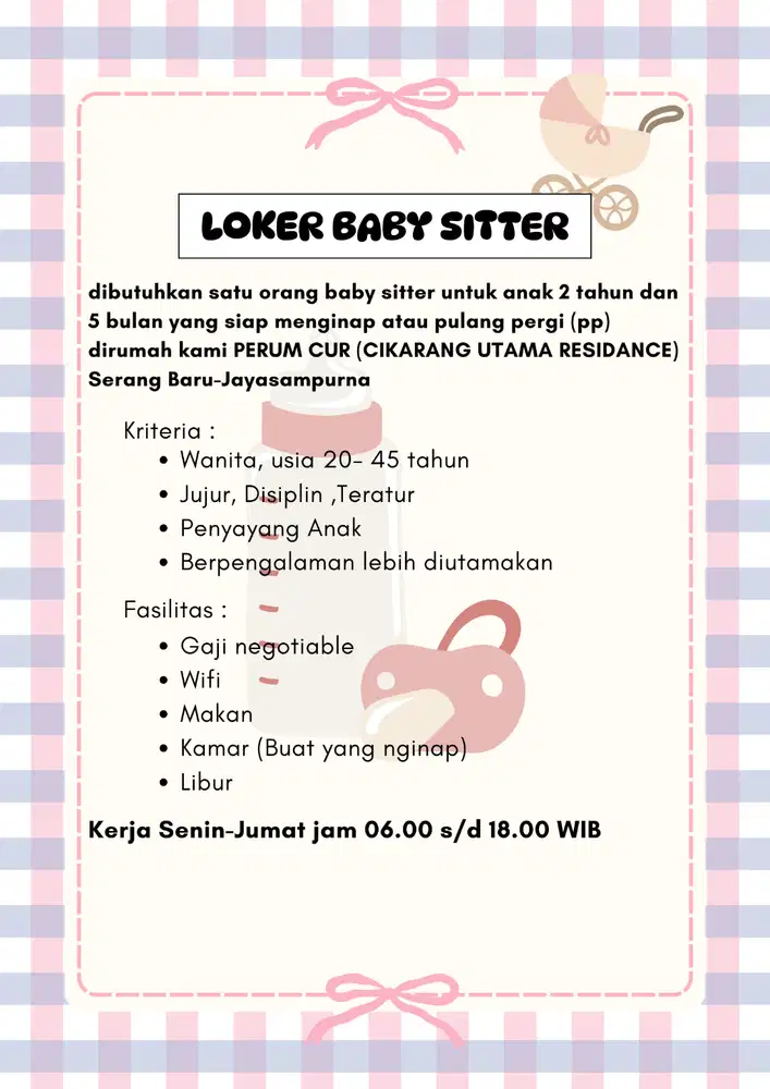 Lowongan Baby sitter
