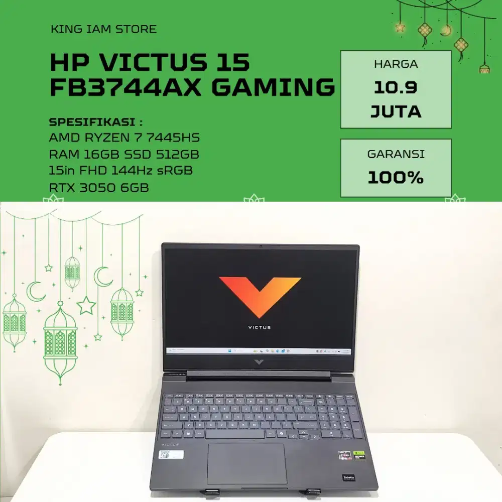 HP Victus 15 Ryzen 7 7445HS RAM 16GB SSD 512GB FHD 144Hz RTX 3050 6GB