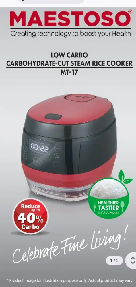 Jual murah Maestoso Low Carbo Rice Cooker