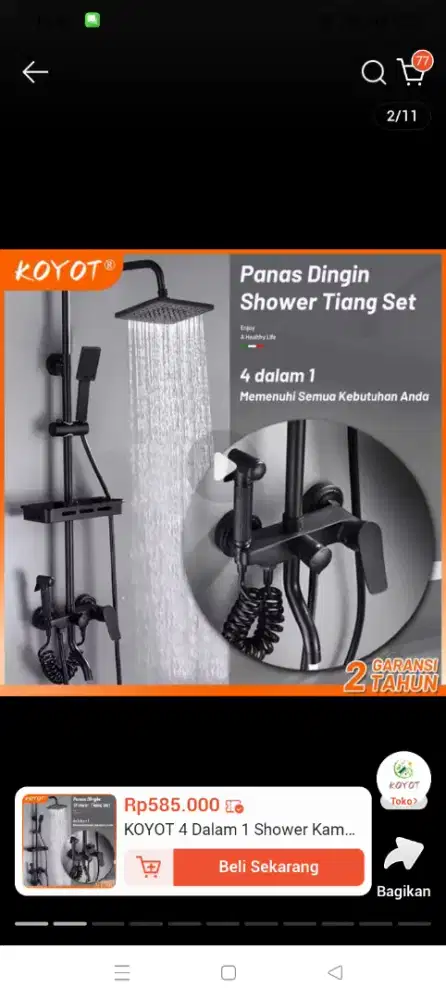 Shower koyot masih baru