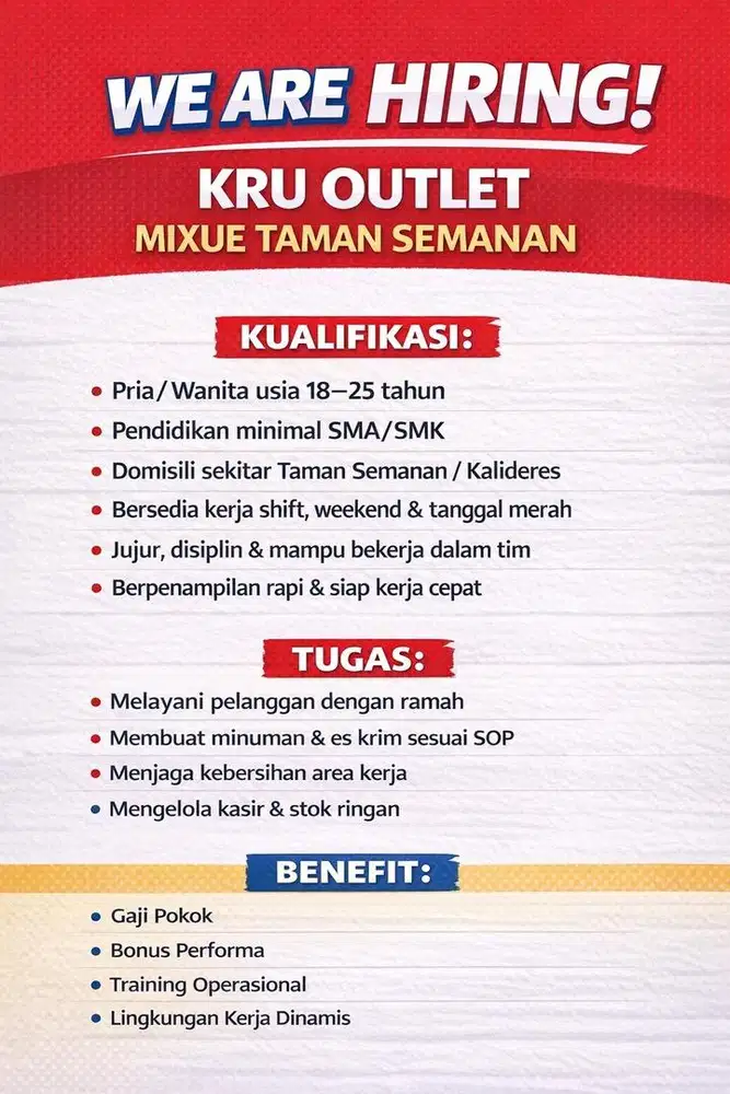 Kru Outlet Mixue Taman Semanan