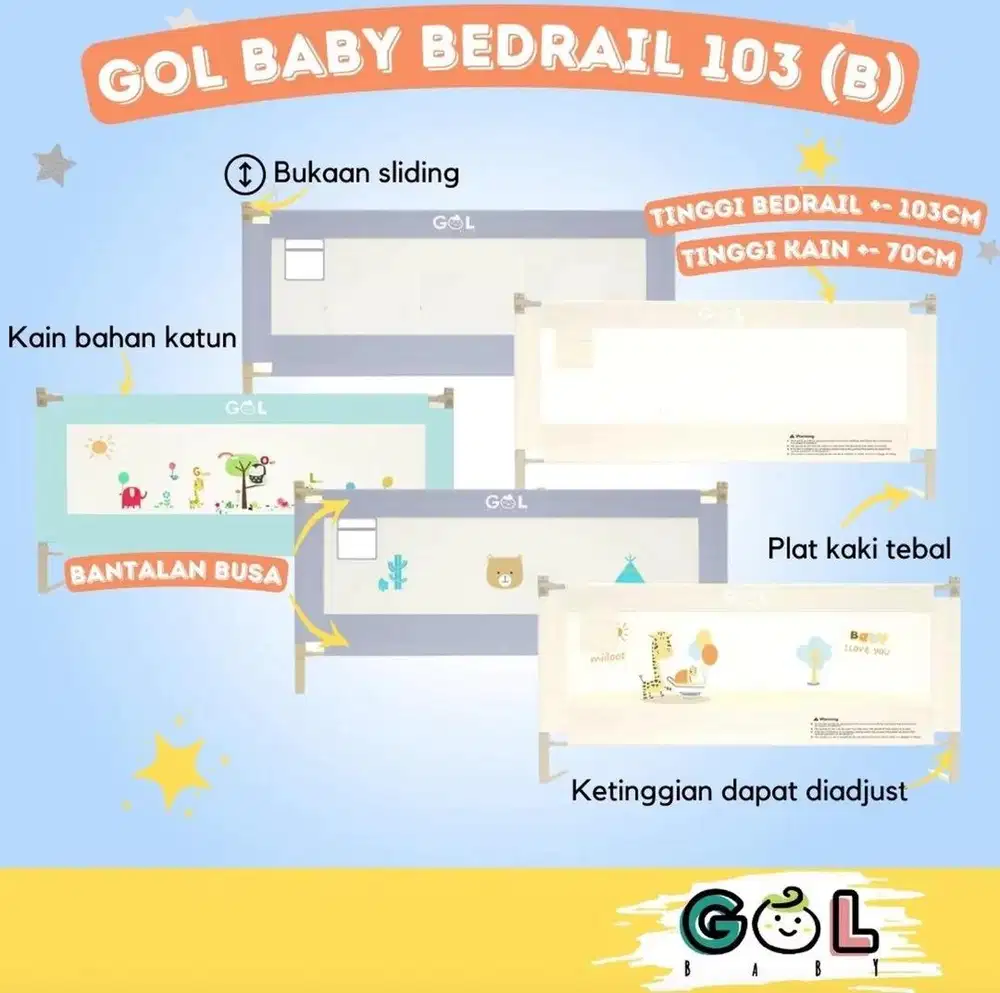 Baby safety bedrail (Pagar pengaman bayi untuk kasur)