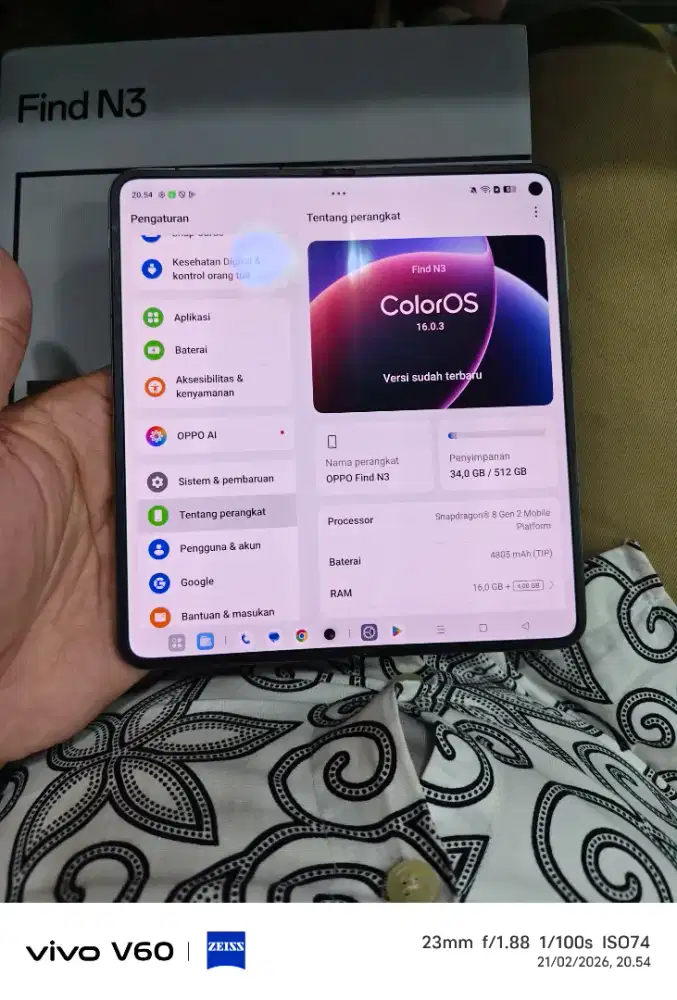 Oppo N Fold 3 16/512Gb 5G Resmi lngkp ori msih bgus lecet dikit bs TT