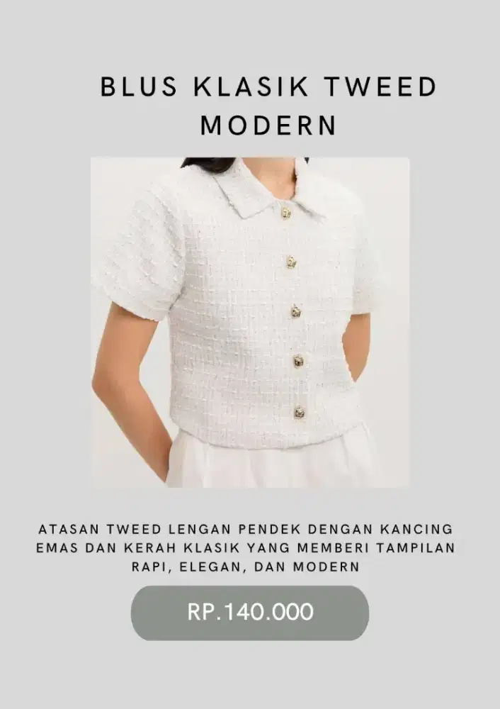 BLUS KLASIK TWEED MODERN