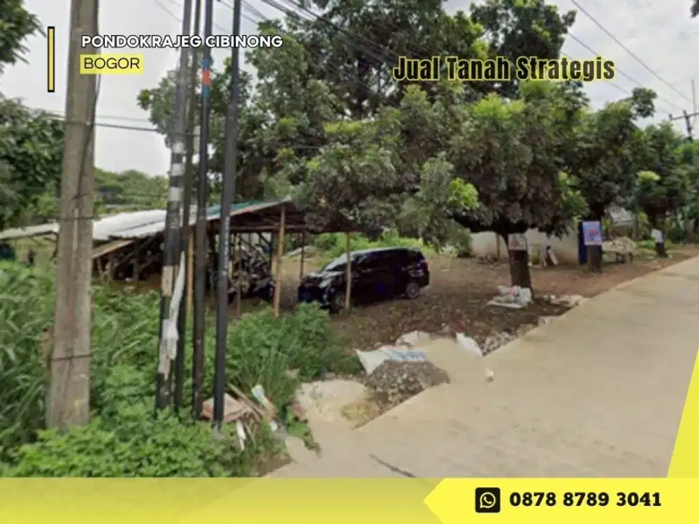 Jual Tanah Strategis pinggir jalan 1,95jt/m2 dkt GDC Depok di Pondok Rajeg