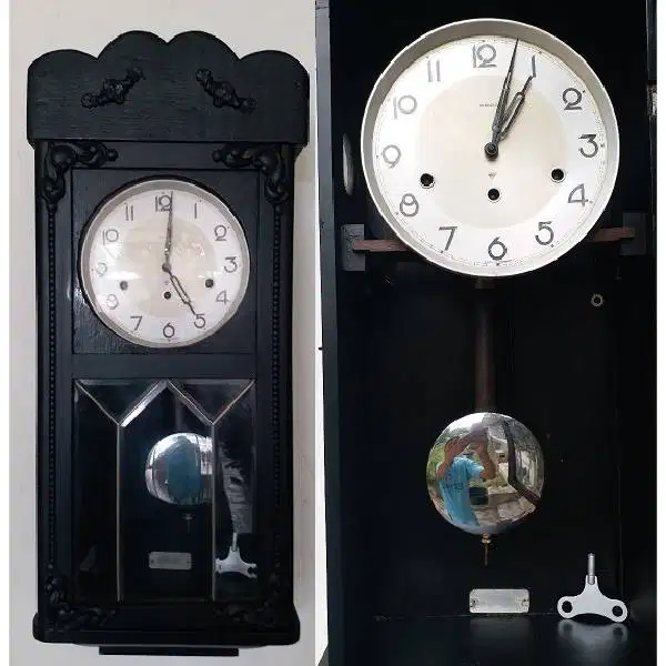 Jam dinding Antik - Art Deco merek Mauthe  Made in Germany