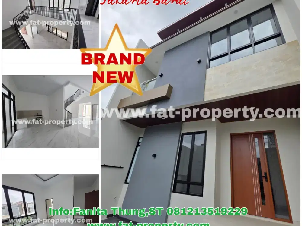 Dijual rumah baru di Taman Villa Meruya,JakBar LT 126m2=7×18,LB177m2,Sltn,2lt,3BR+1