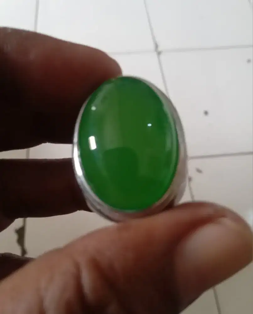 Batu cincin akik ijo garut natural gren chalsedony