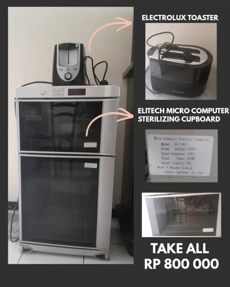 Electrolux toaster dan elitech micro computer sterilizing cupboard