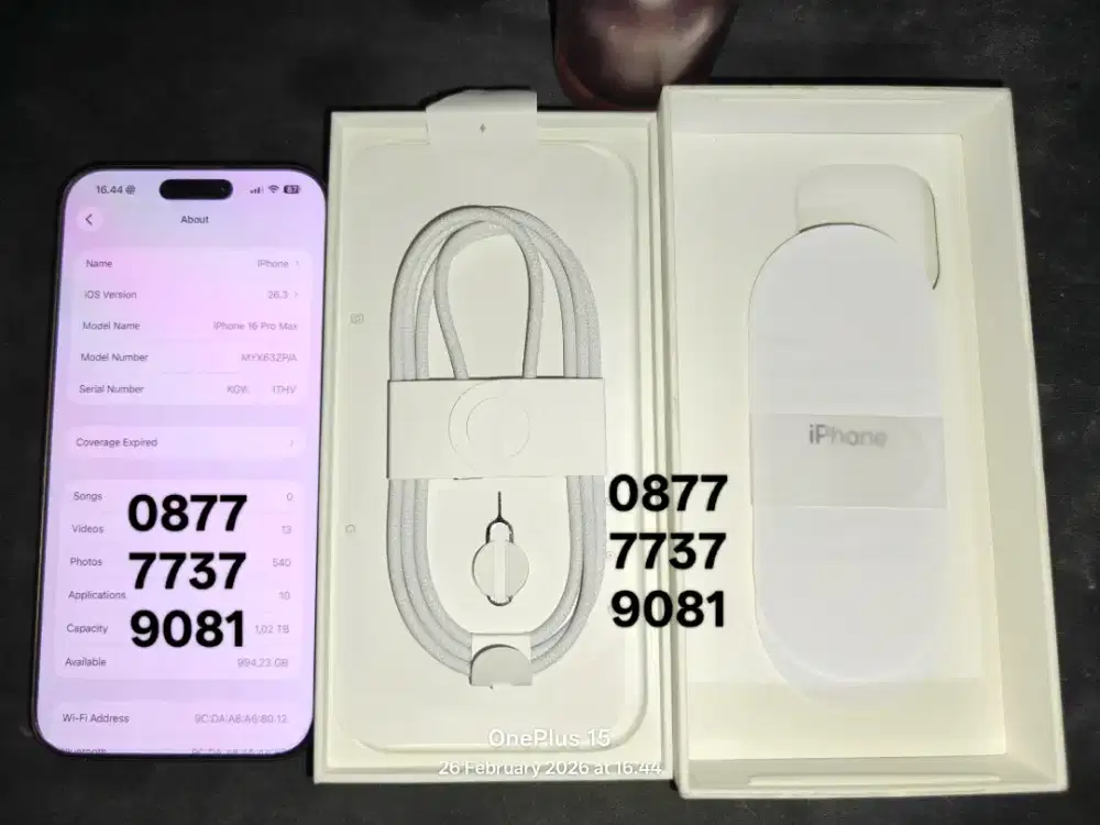Iphone 16 Pro Max 1 TB Desert Titanium Inter Fullset Mulus
