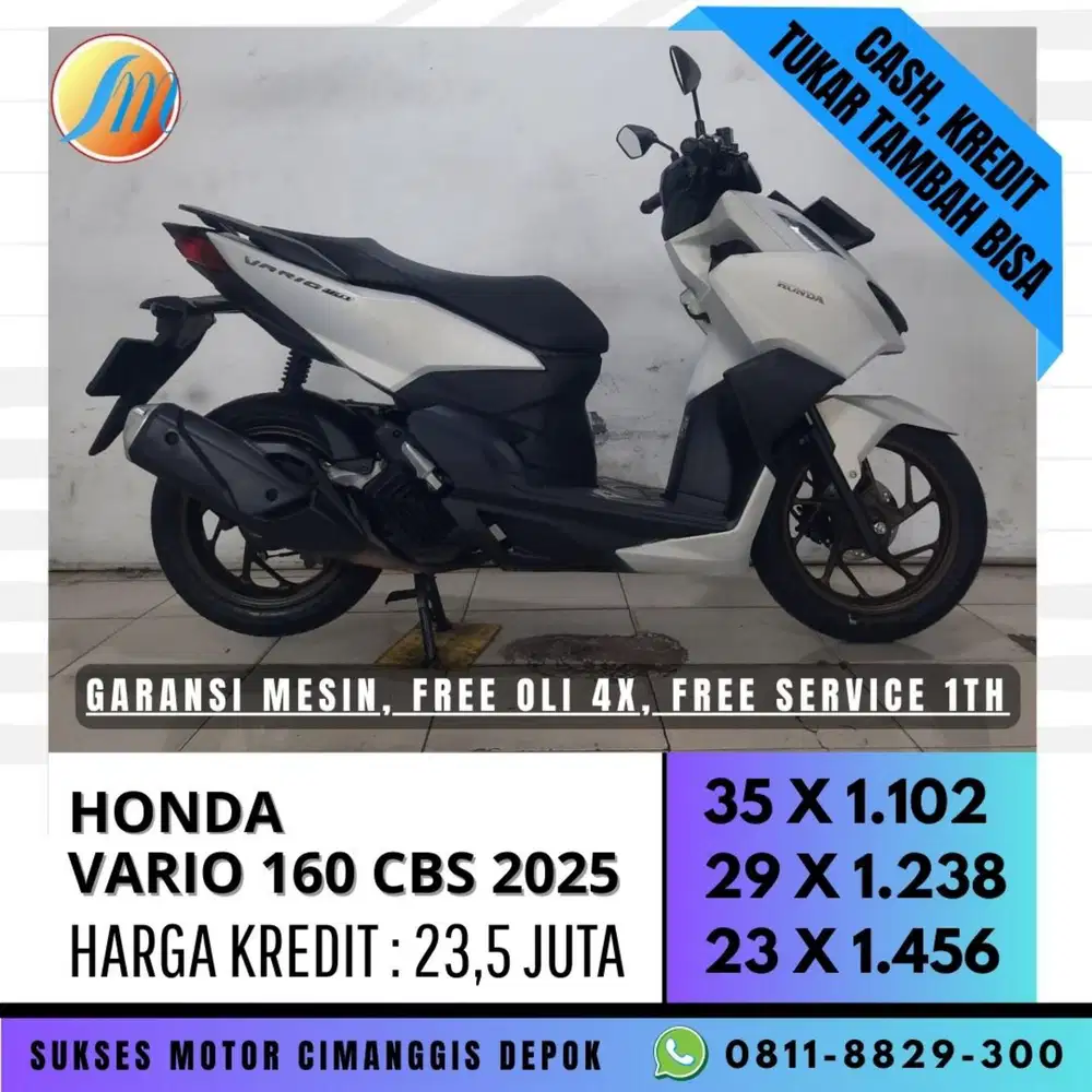 HONDA NEW VARIO 160 CBS 2025 PROMO DP 700 CASH KREDIT CC BISA FREE OLI