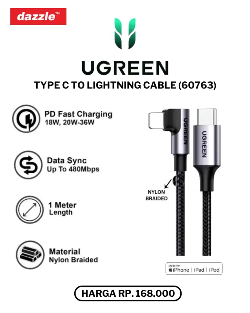 UGREEN TYPE C TO LIGHTNING (60763)