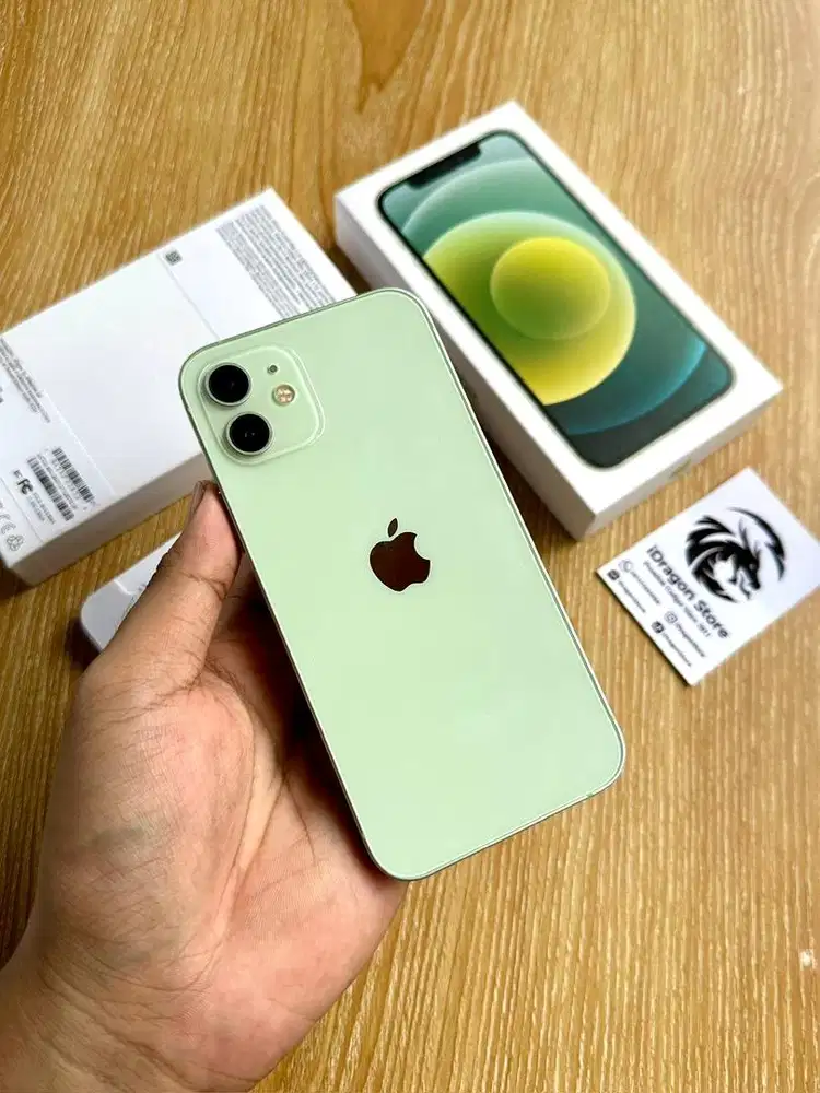 Iphone 12 64gb warna green fullset mulus