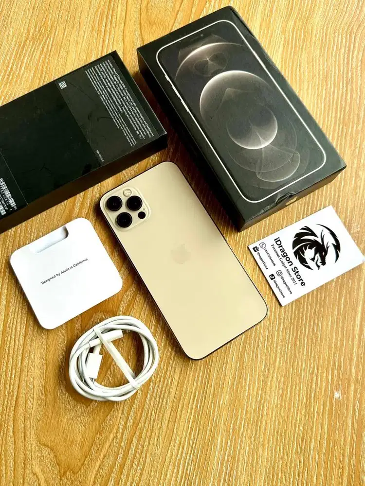 Iphone 12 pro 128gb warna gold fullset mulus
