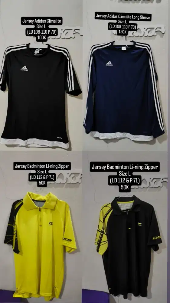 CREWNECK JERSEY RUNNING BADMINTON YONEX ADIDAS NIKE EIGER ORIGINAL