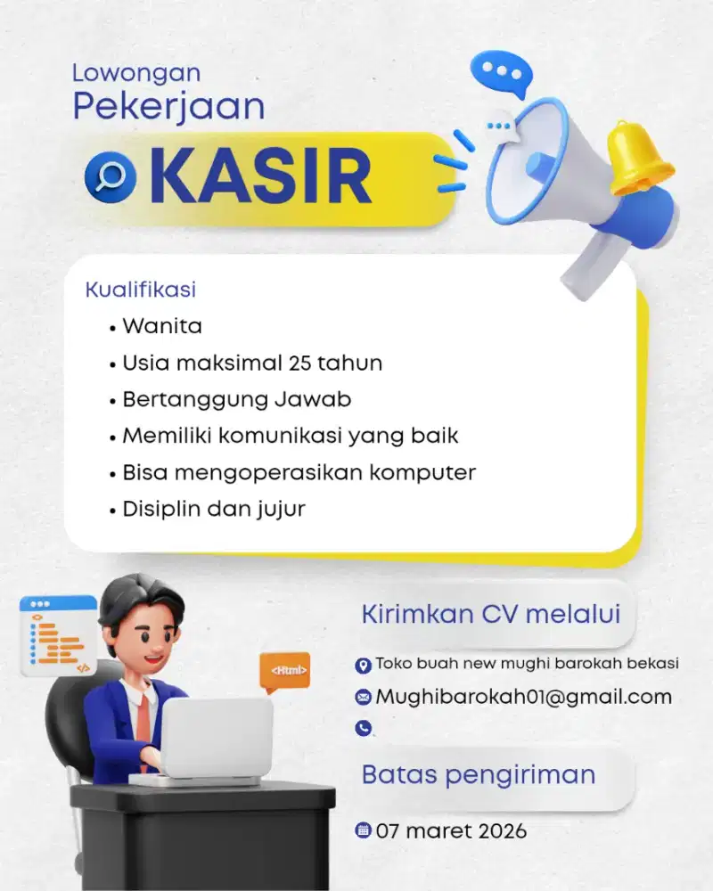 Lowongan kerja kasir