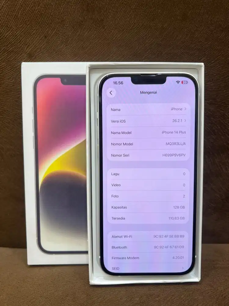 iPhone 14 128 All Operator Putih Like New Mulus